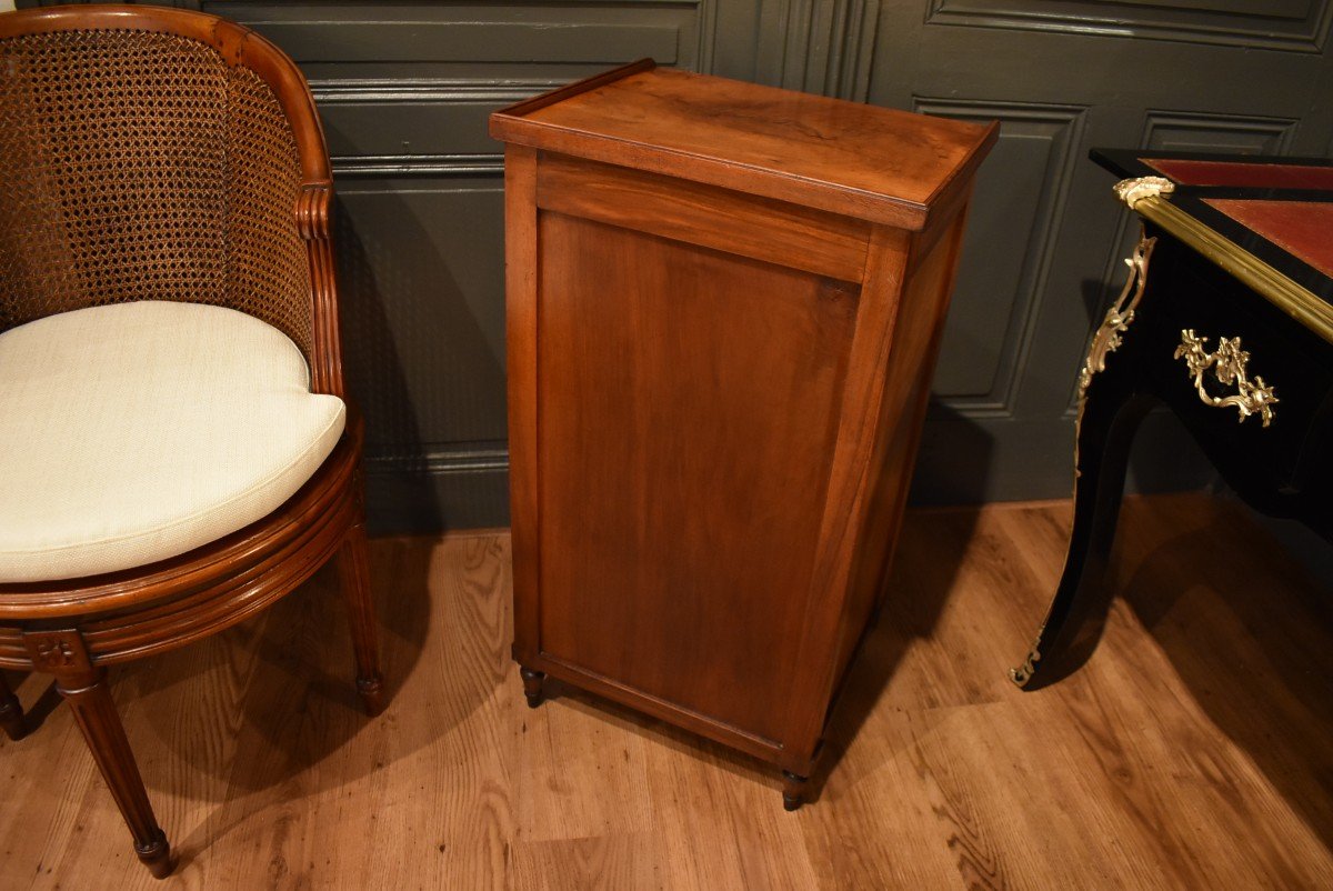 Directoire Style Walnut Bedside Table-photo-5