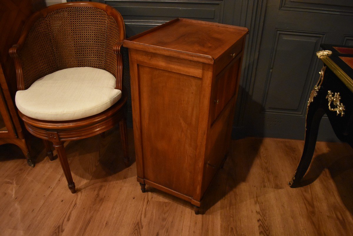 Directoire Style Walnut Bedside Table-photo-6