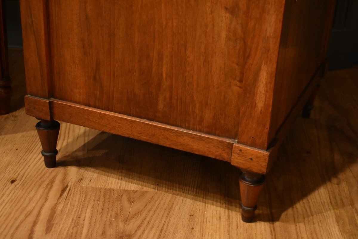 Directoire Style Walnut Bedside Table-photo-7