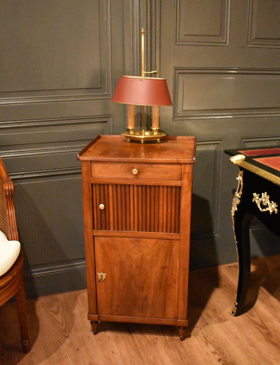 Directoire Style Walnut Bedside Table