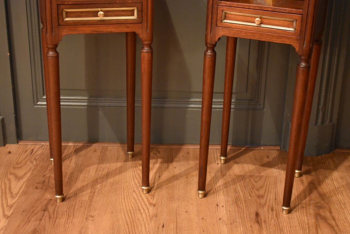 Pair Of Small Louis XVI Style Bedside Tables-photo-4