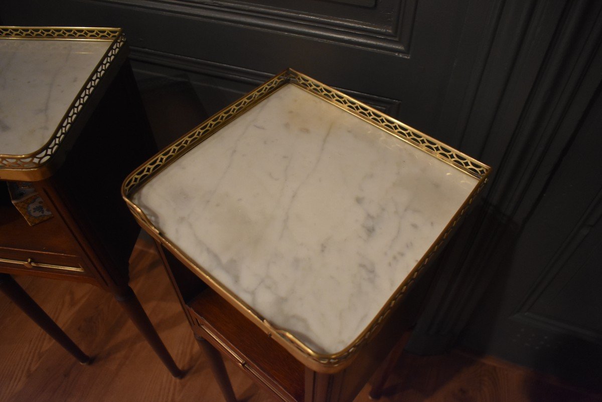 Pair Of Small Louis XVI Style Bedside Tables-photo-2