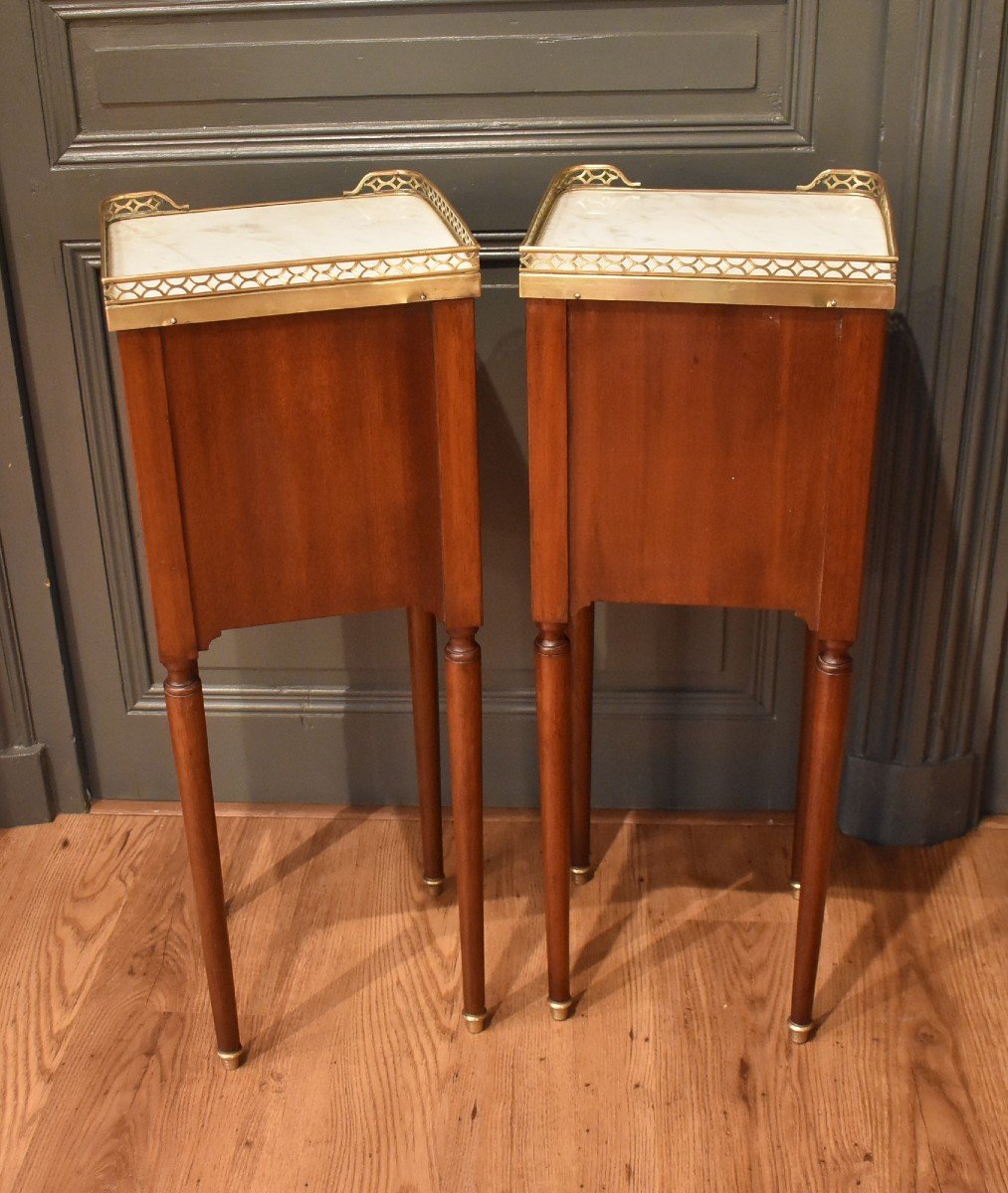 Pair Of Small Louis XVI Style Bedside Tables-photo-7