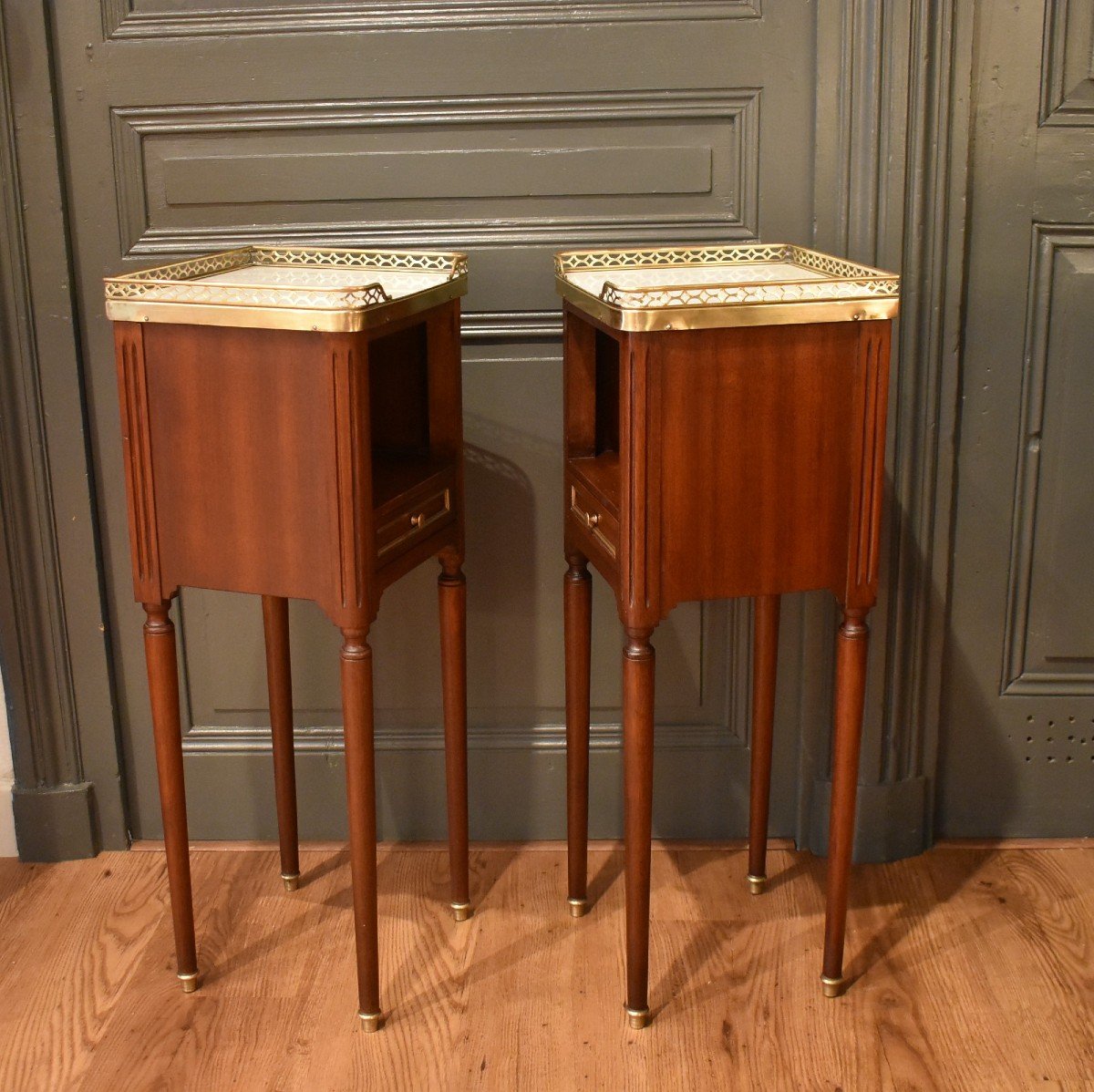 Pair Of Small Louis XVI Style Bedside Tables-photo-8