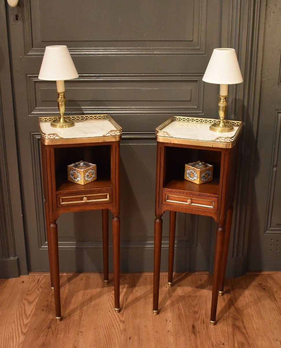 Pair Of Small Louis XVI Style Bedside Tables