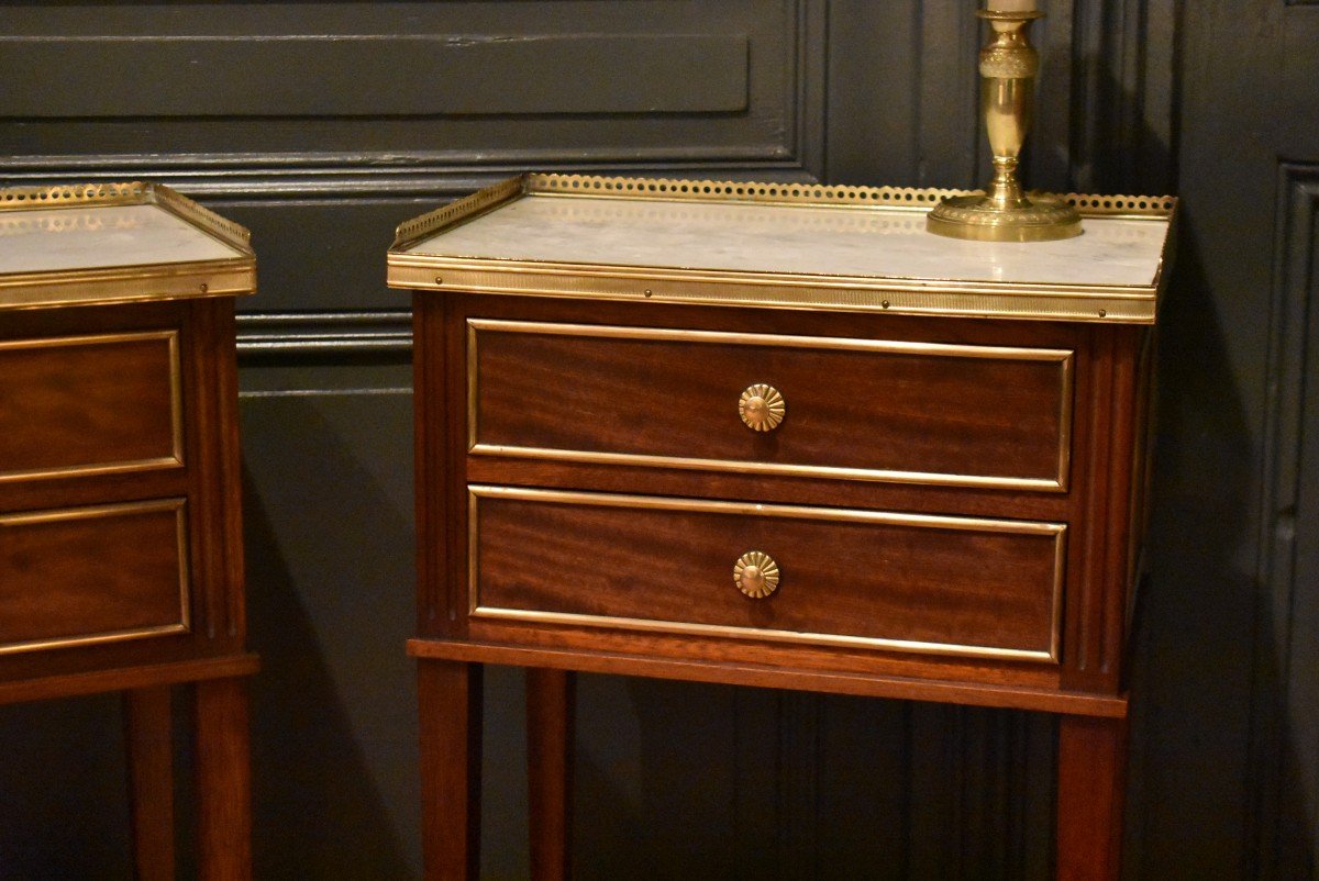 Pair Of Louis XVI Style Bedside Tables-photo-3