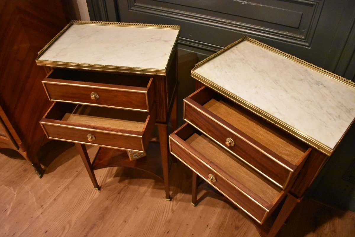 Pair Of Louis XVI Style Bedside Tables-photo-4