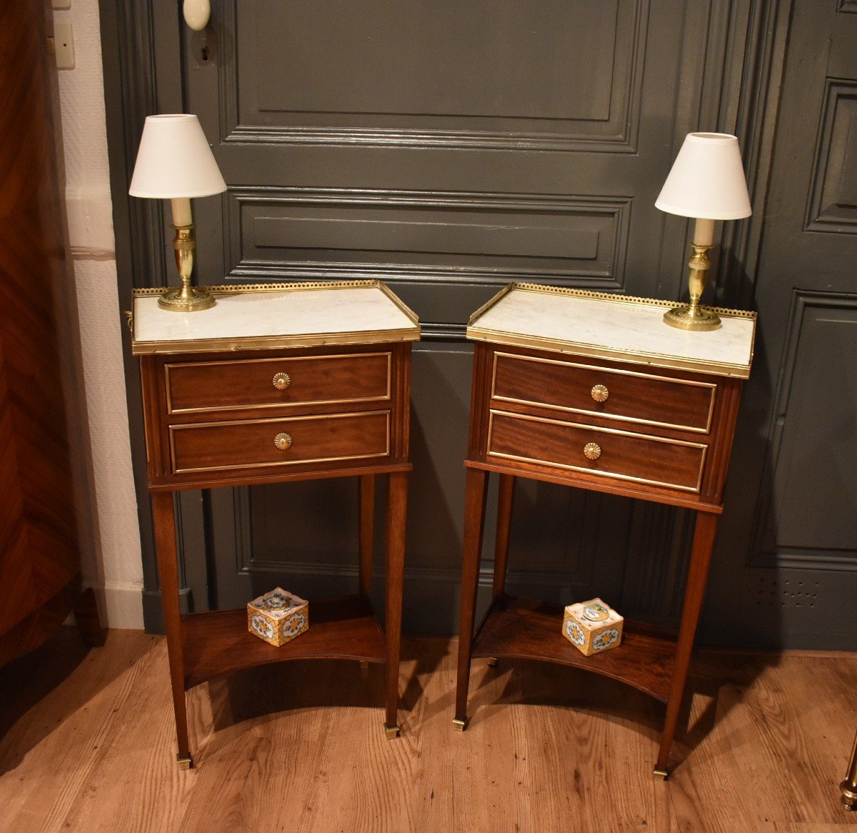 Pair Of Louis XVI Style Bedside Tables