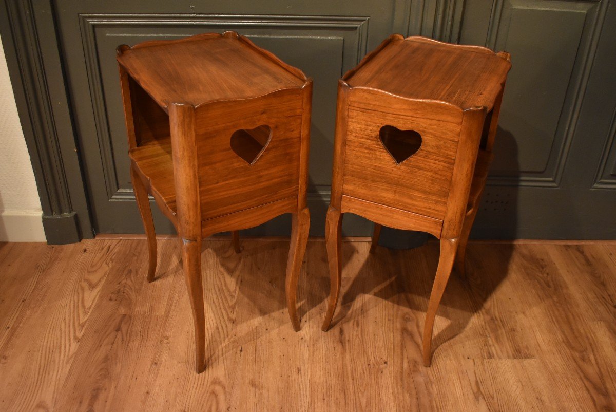 Pair Of Louis XV Style Walnut Bedside Tables-photo-6