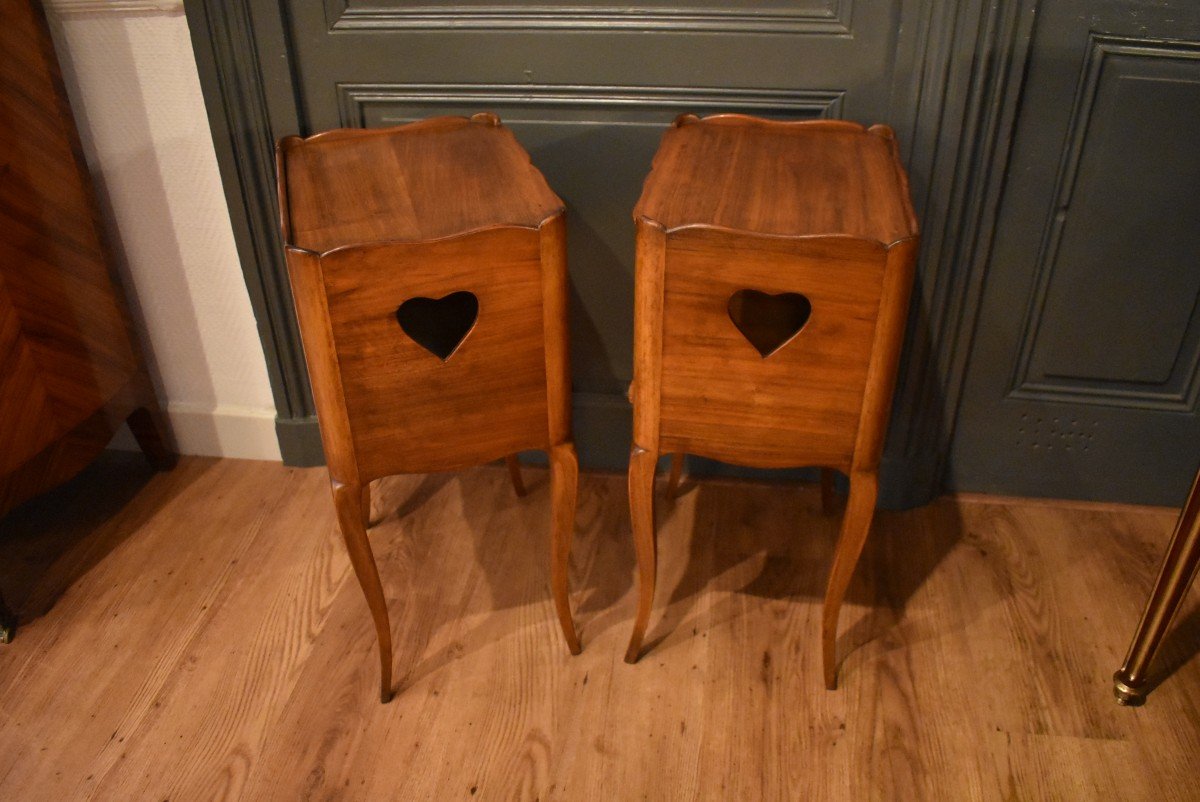 Pair Of Louis XV Style Walnut Bedside Tables-photo-8