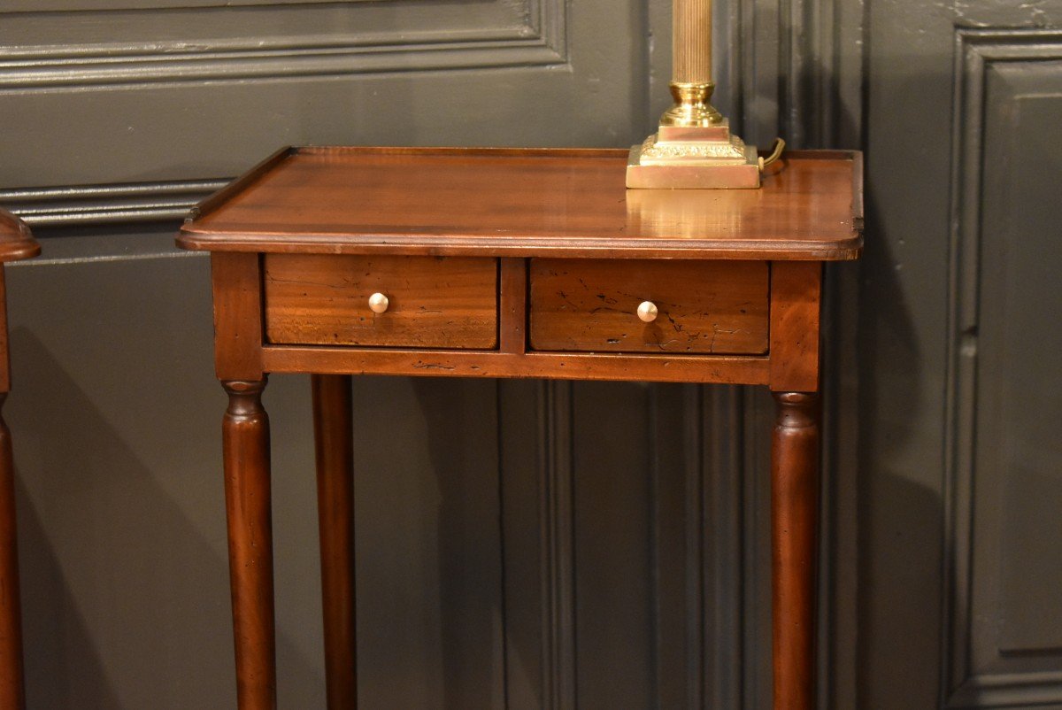 Pair Of Cherry Wood Bedside Tables-photo-2