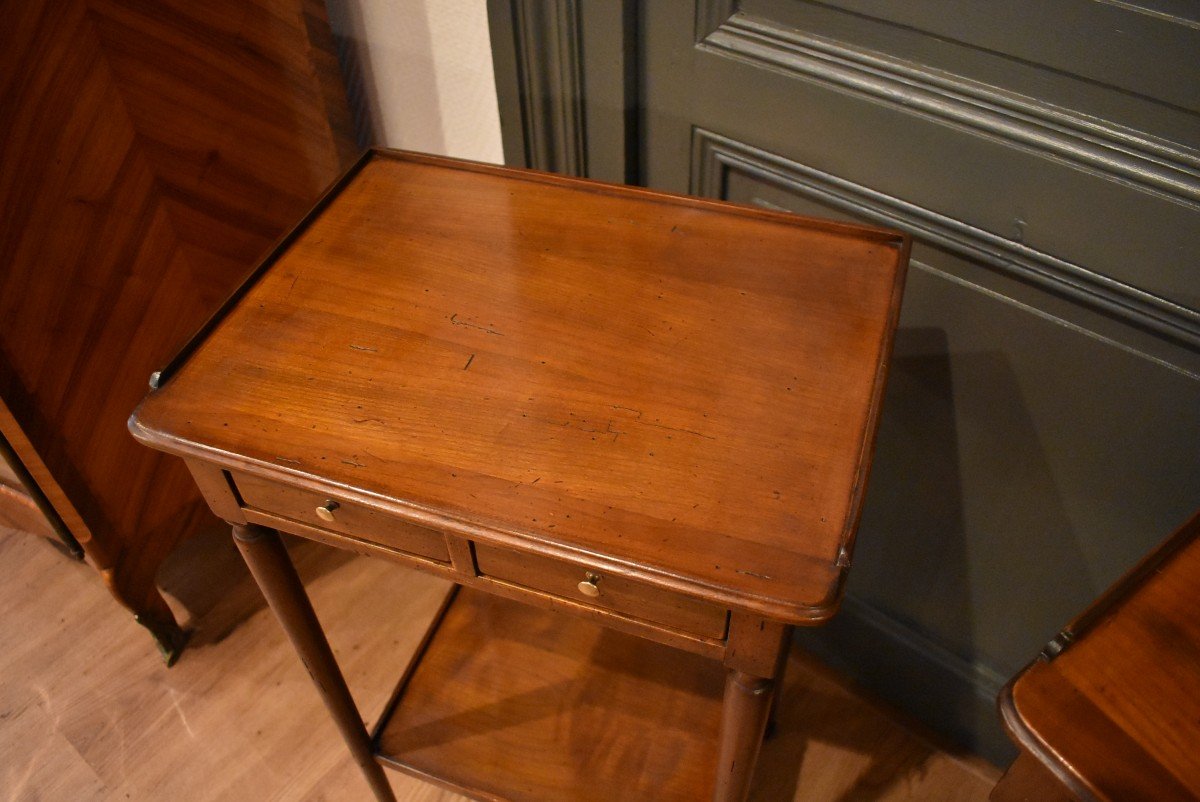 Pair Of Cherry Wood Bedside Tables-photo-3