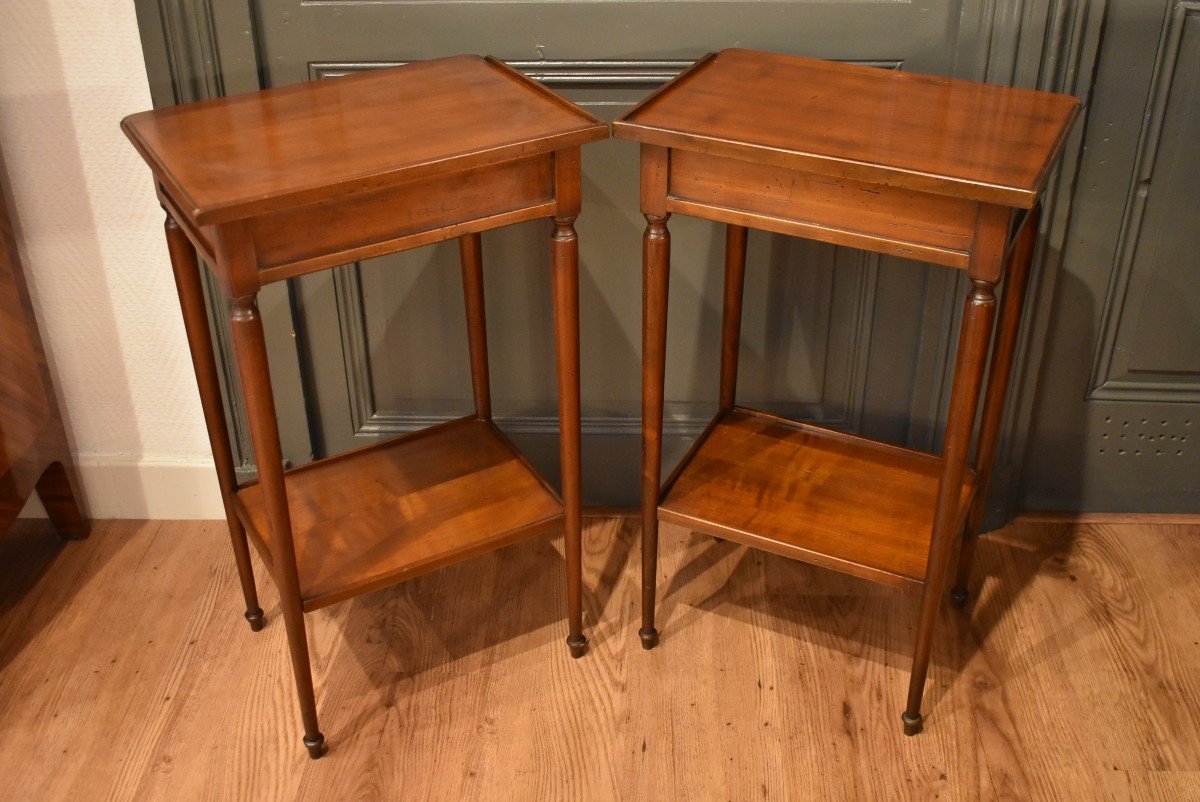 Pair Of Cherry Wood Bedside Tables-photo-6