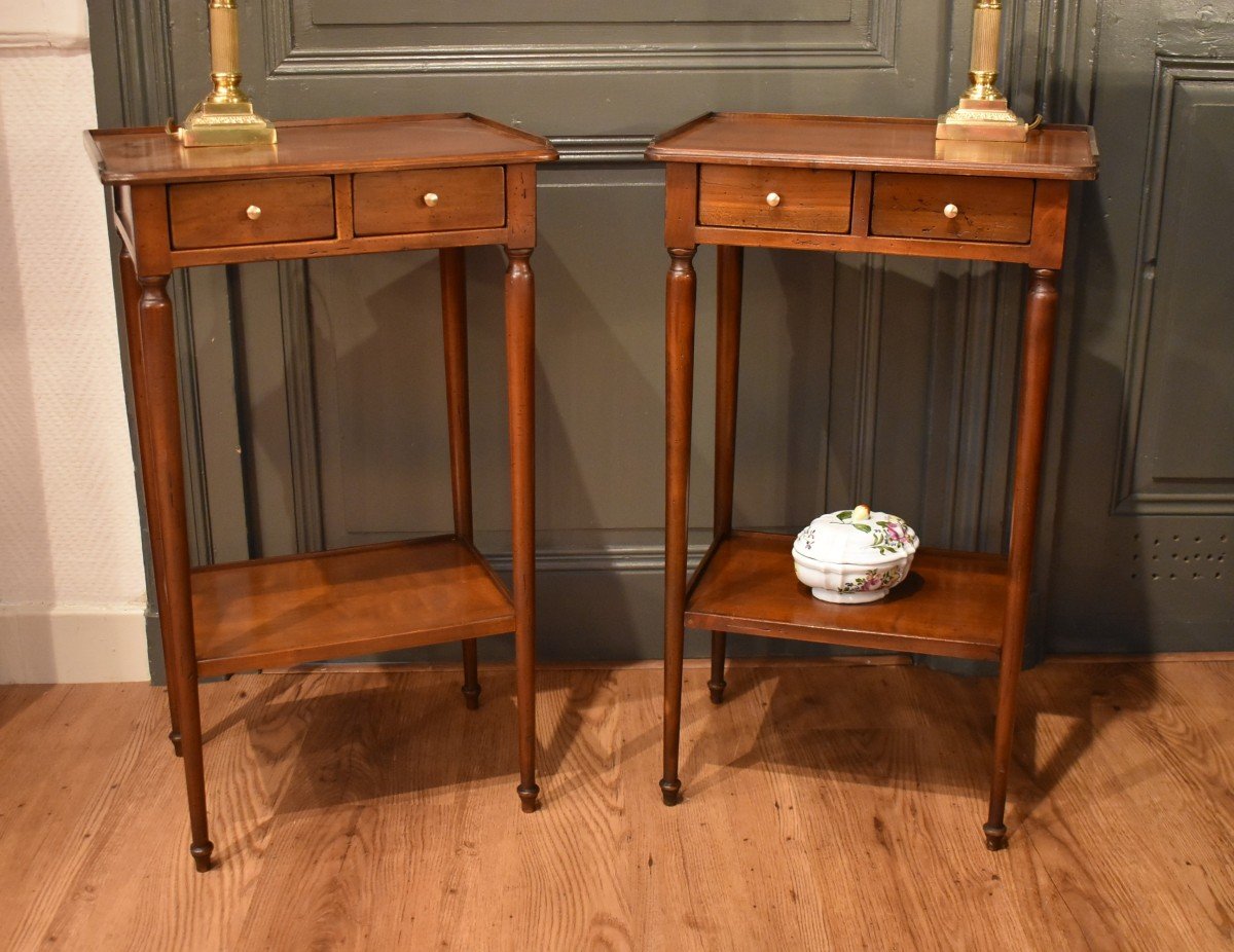 Pair Of Cherry Wood Bedside Tables