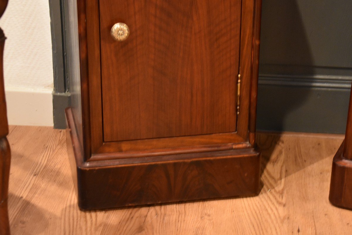 Two Louis Philippe Mahogany Bedside Tables-photo-2