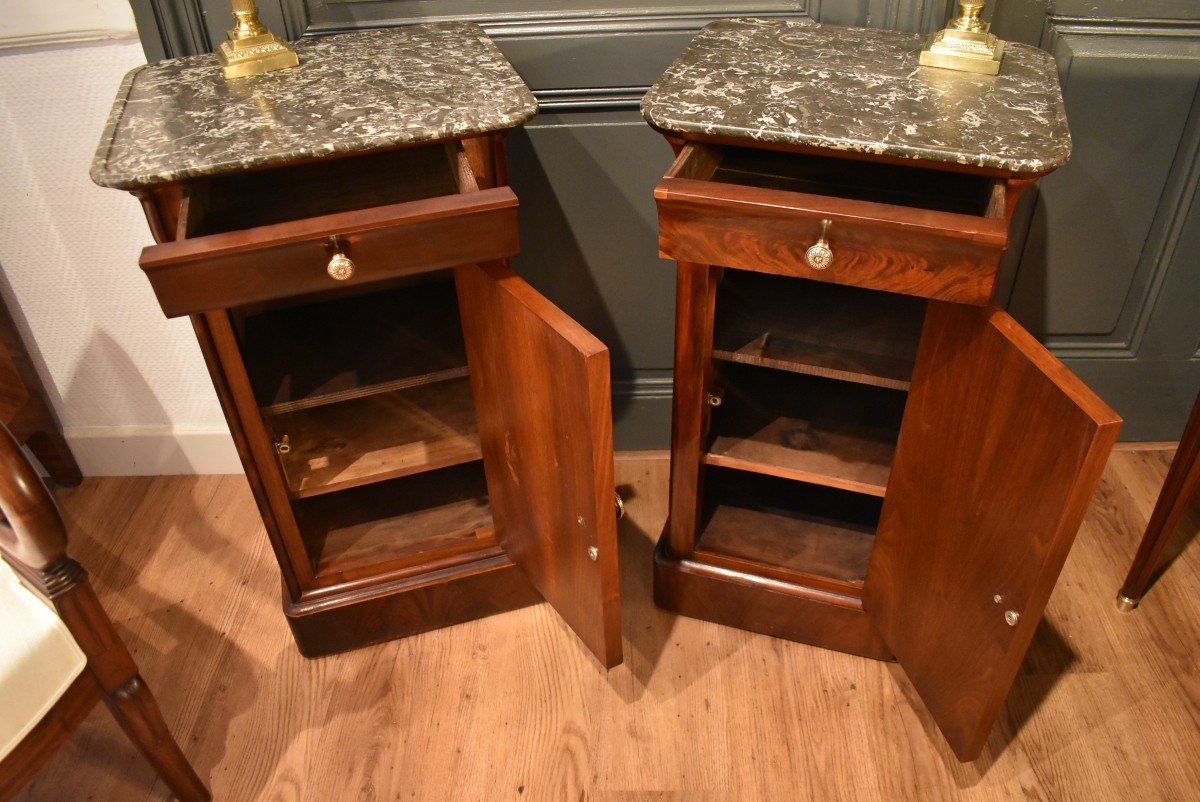 Two Louis Philippe Mahogany Bedside Tables-photo-3