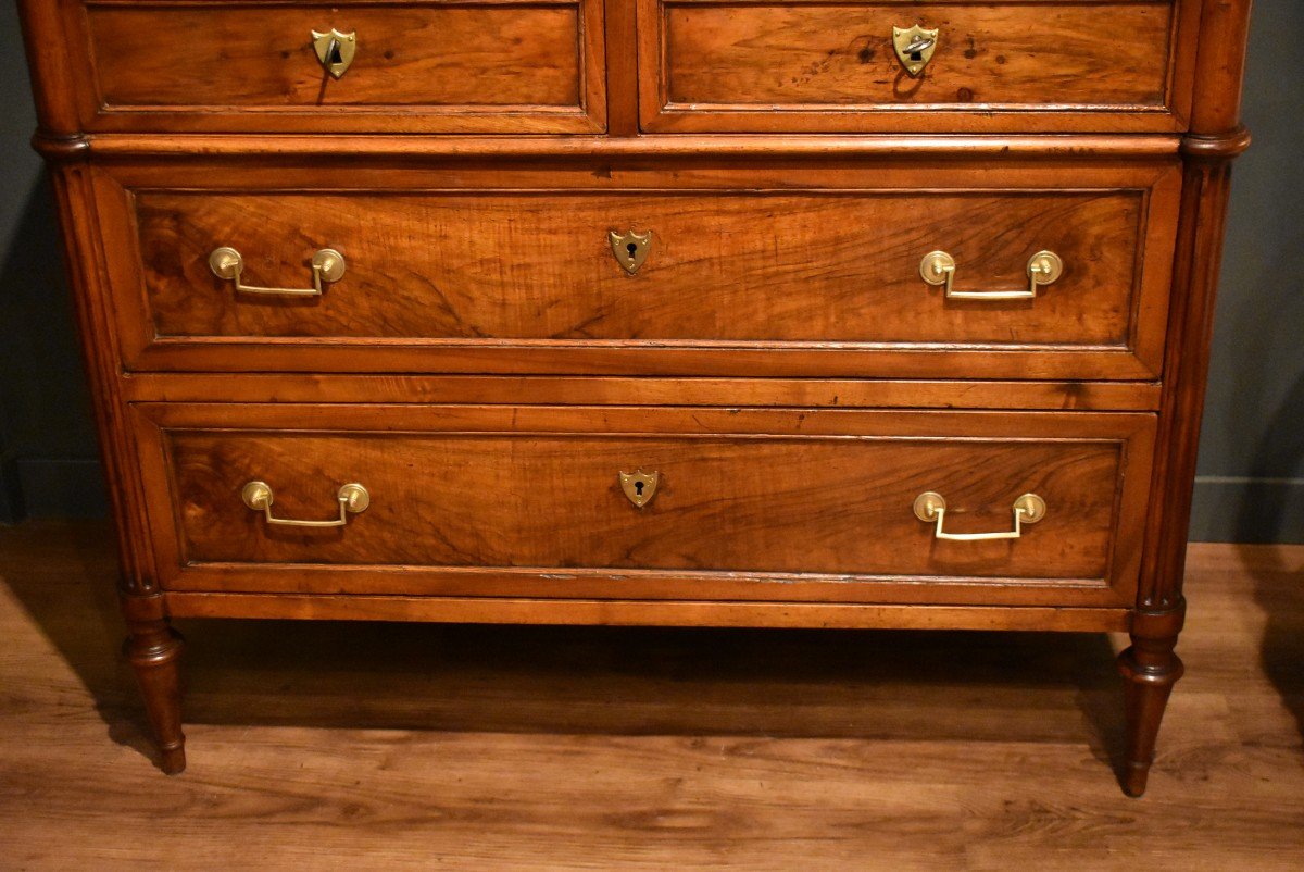 Louis XVI Style Chest Of Drawers In Walnut-photo-1