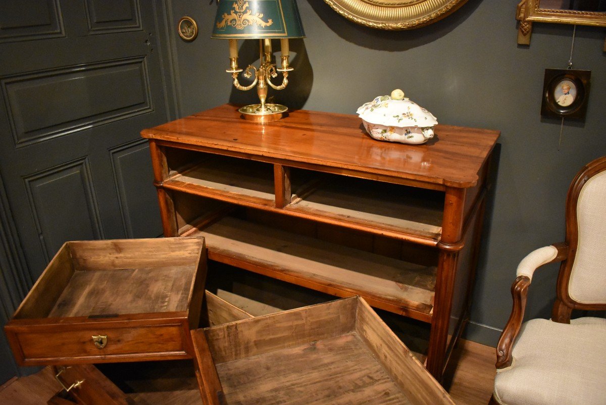 Louis XVI Style Chest Of Drawers In Walnut-photo-4