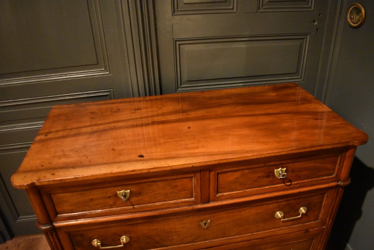 Louis XVI Style Chest Of Drawers In Walnut-photo-7