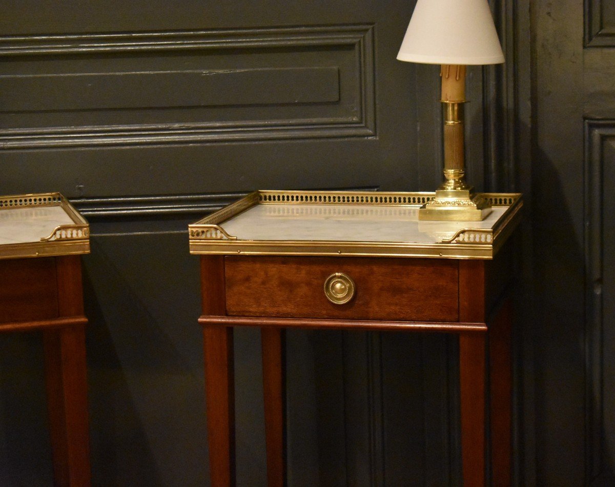 Pair Of Louis XVI Style Bedside Tables-photo-3