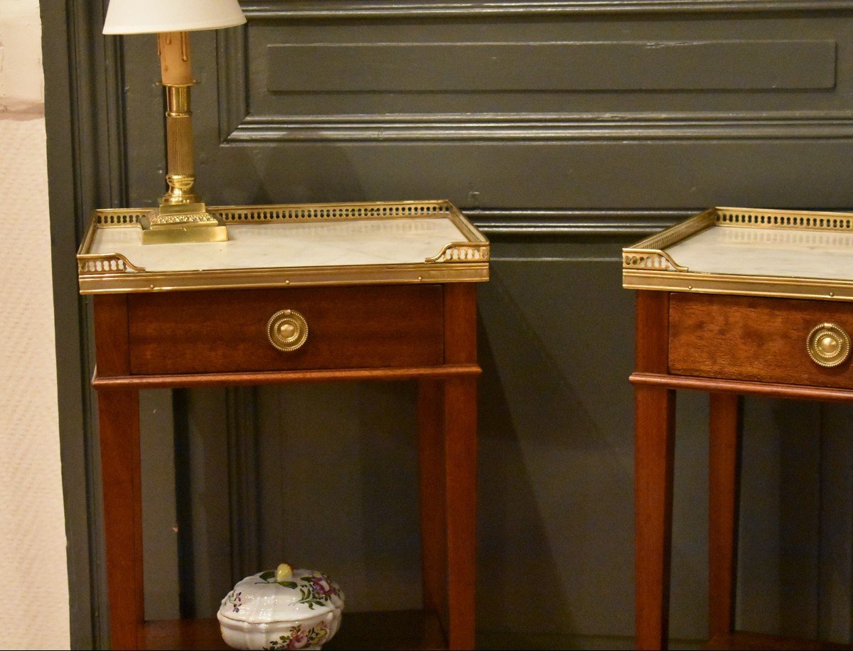 Pair Of Louis XVI Style Bedside Tables-photo-4