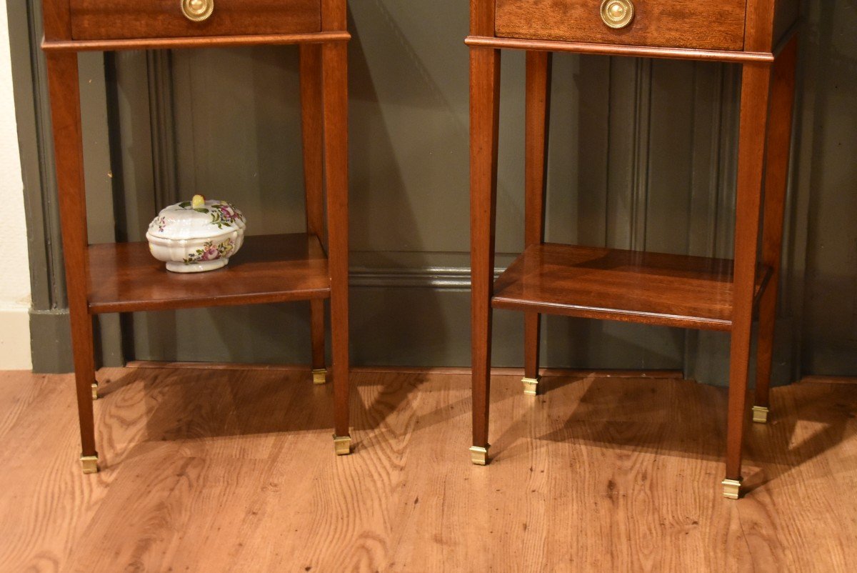 Pair Of Louis XVI Style Bedside Tables-photo-2