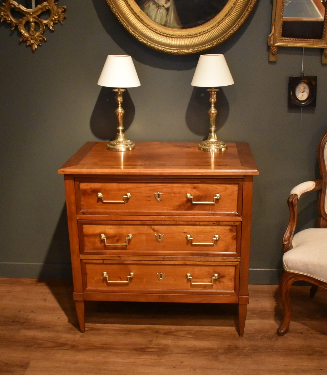 Petite Commode En Merisier De Style  Louis XVI-photo-2