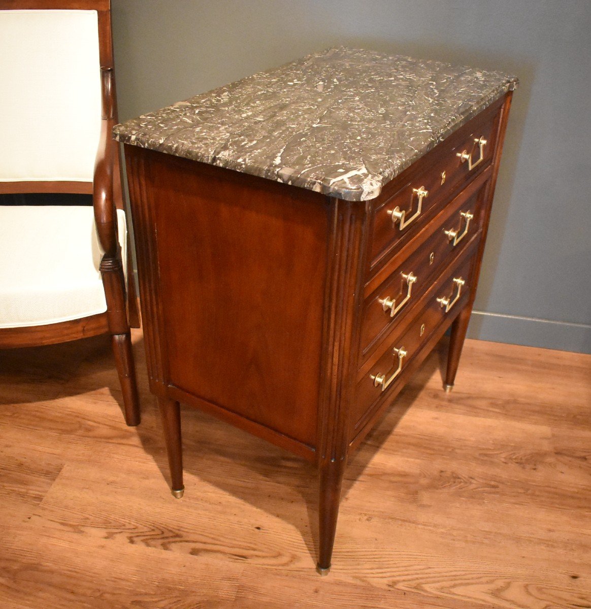 Petite Commode En Acajou De Style Louis XVI-photo-6