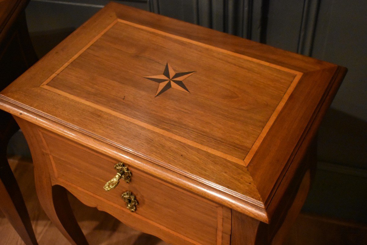 Pair Of Walnut Bedside Tables-photo-4