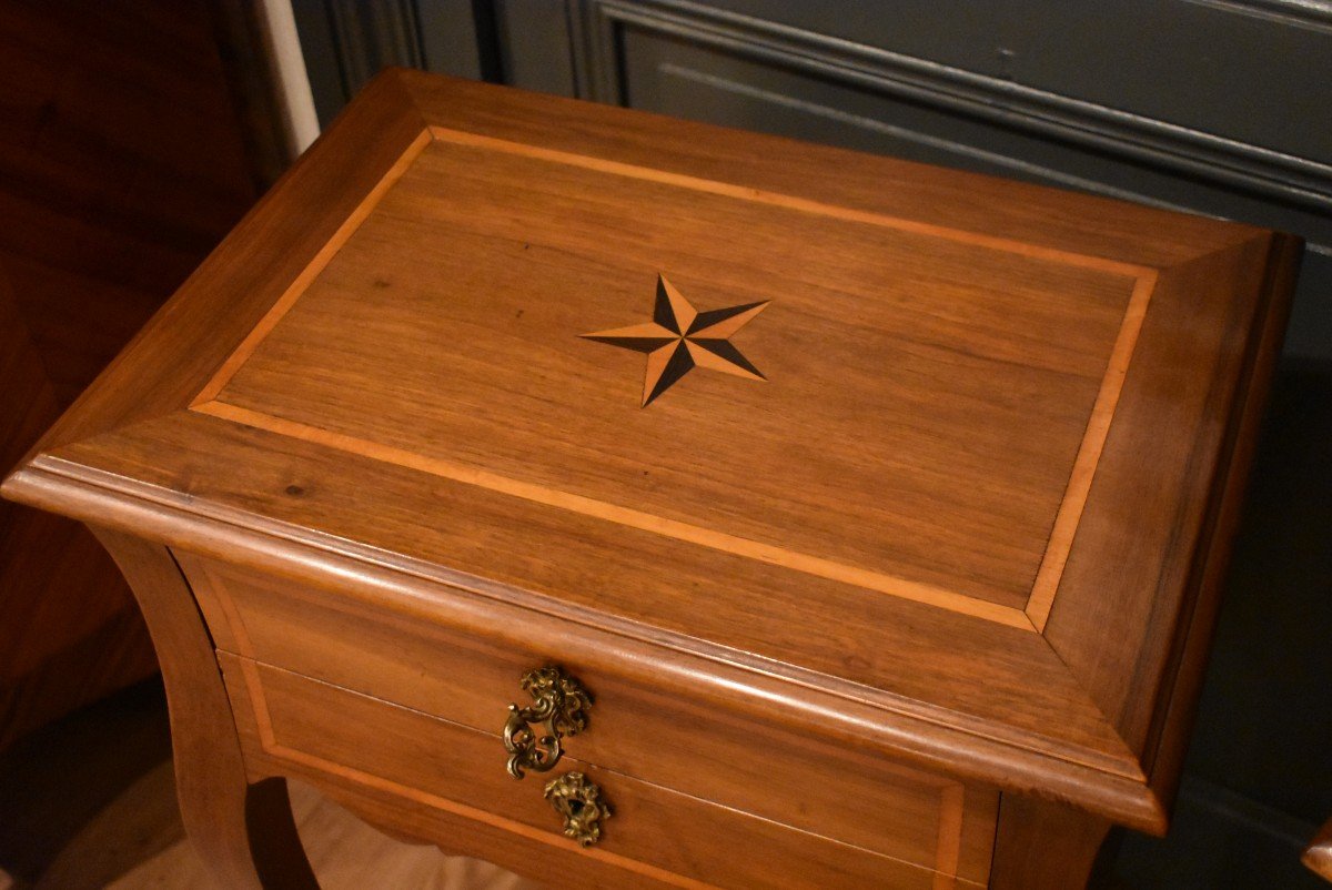 Pair Of Walnut Bedside Tables-photo-1