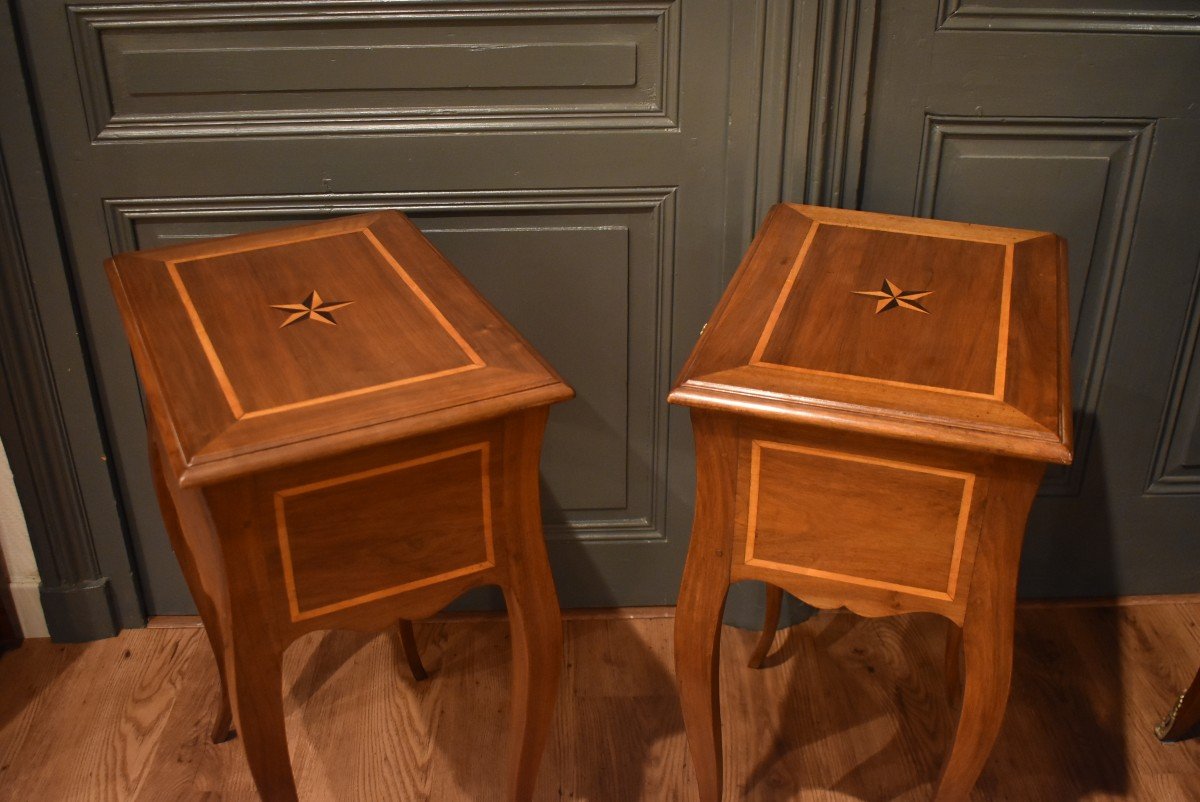 Pair Of Walnut Bedside Tables-photo-4