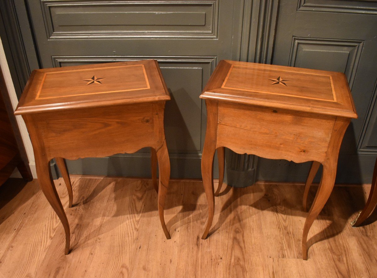 Pair Of Walnut Bedside Tables-photo-5