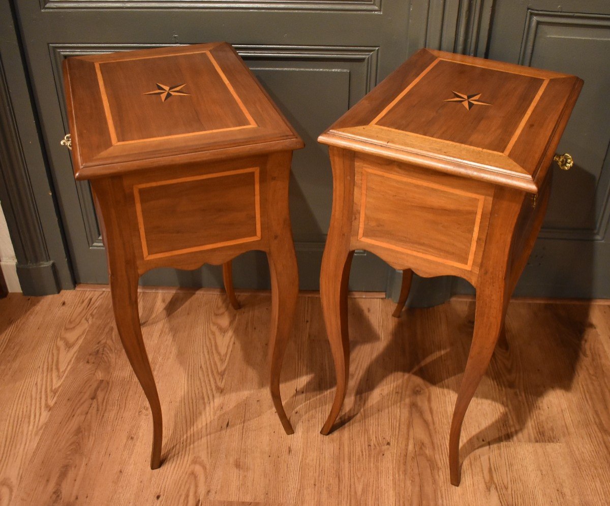 Pair Of Walnut Bedside Tables-photo-7