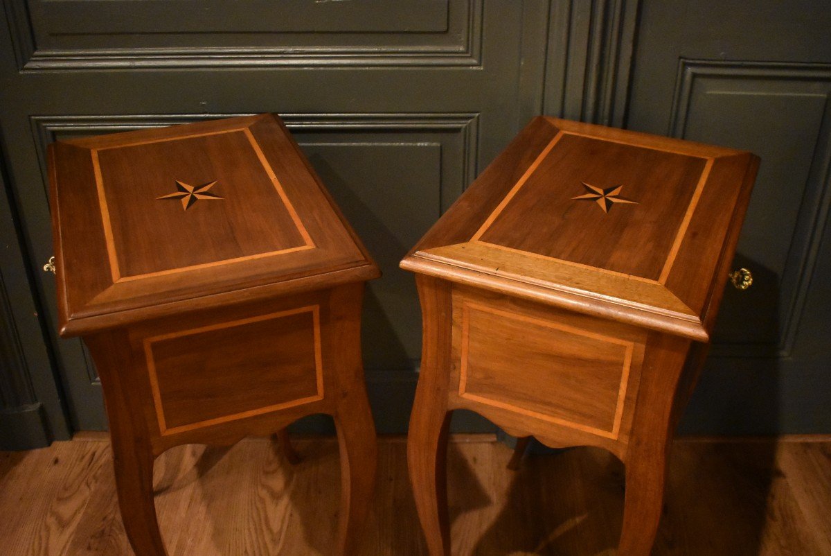 Pair Of Walnut Bedside Tables-photo-8