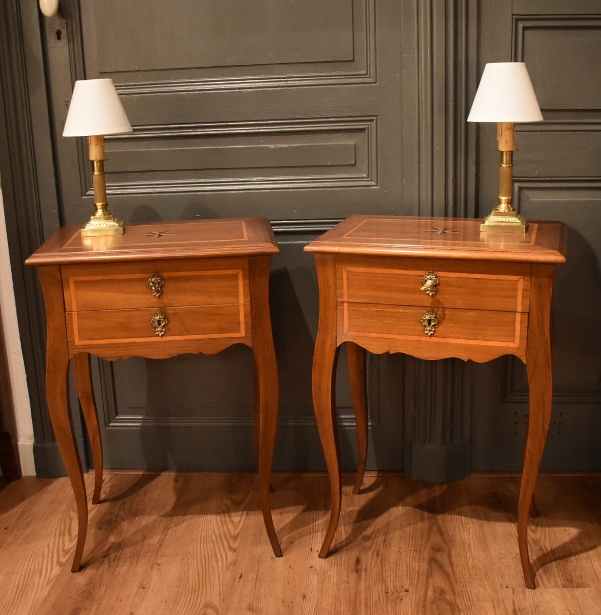 Pair Of Walnut Bedside Tables