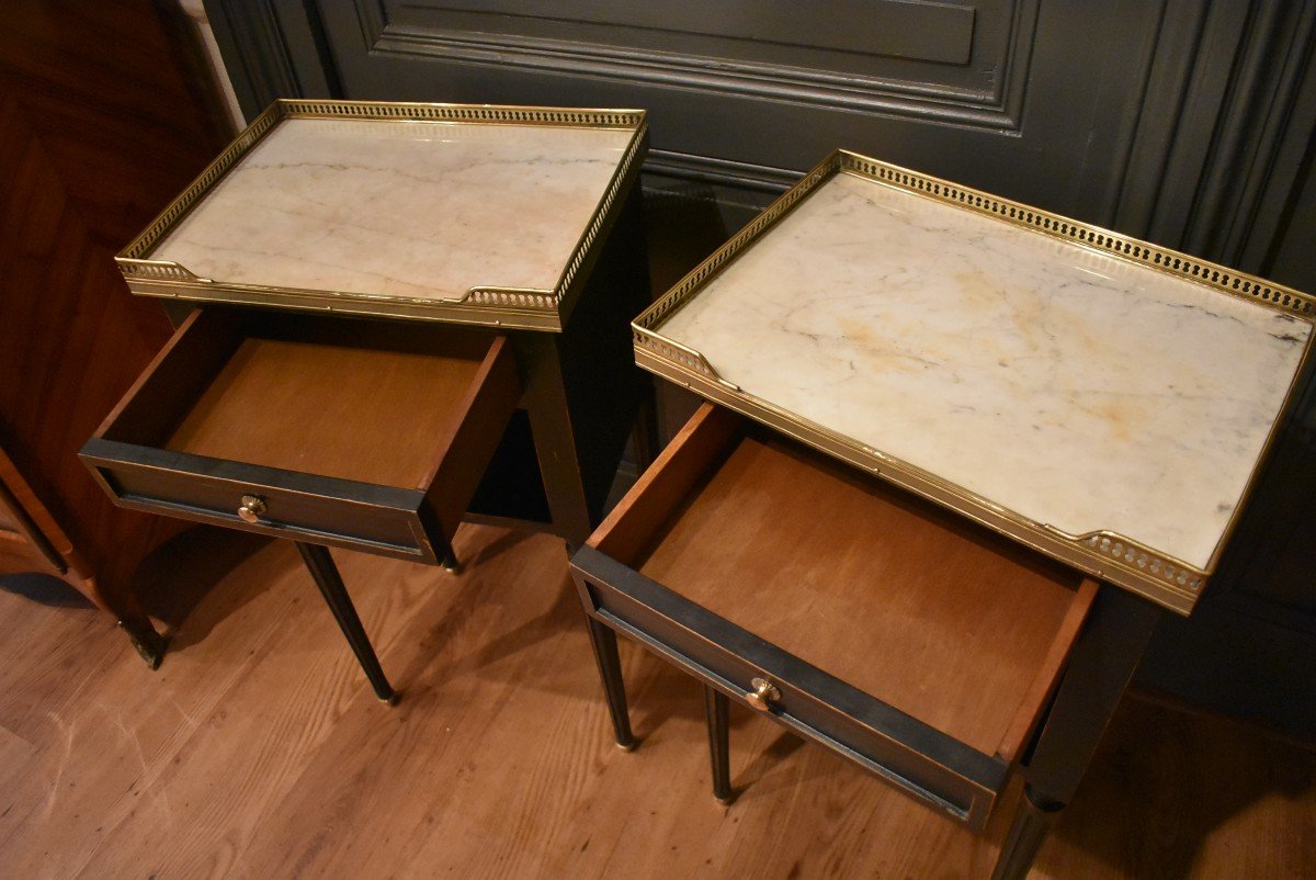 Pair Of Louis XVI Style Bedside Tables-photo-3