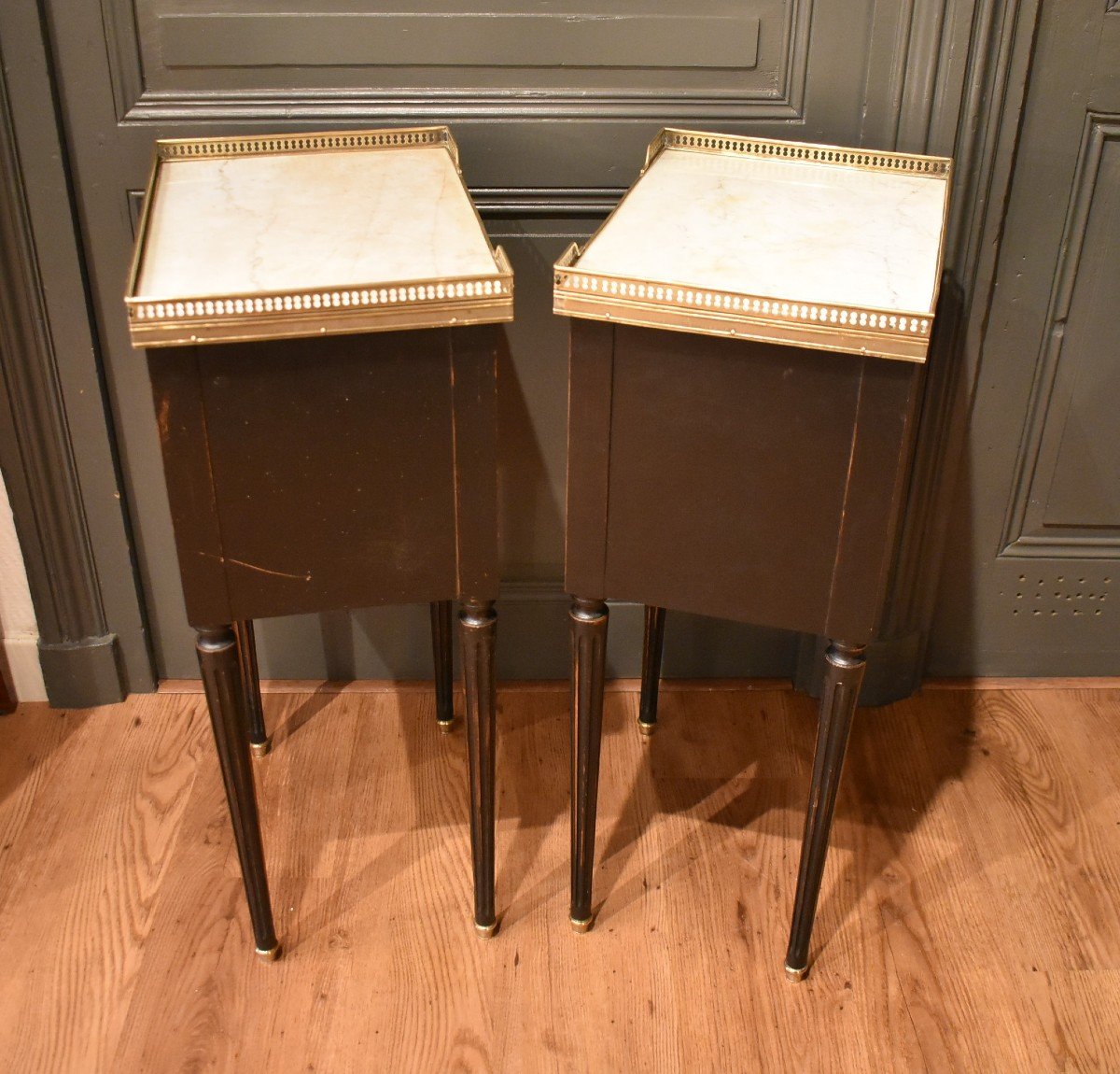 Pair Of Louis XVI Style Bedside Tables-photo-4