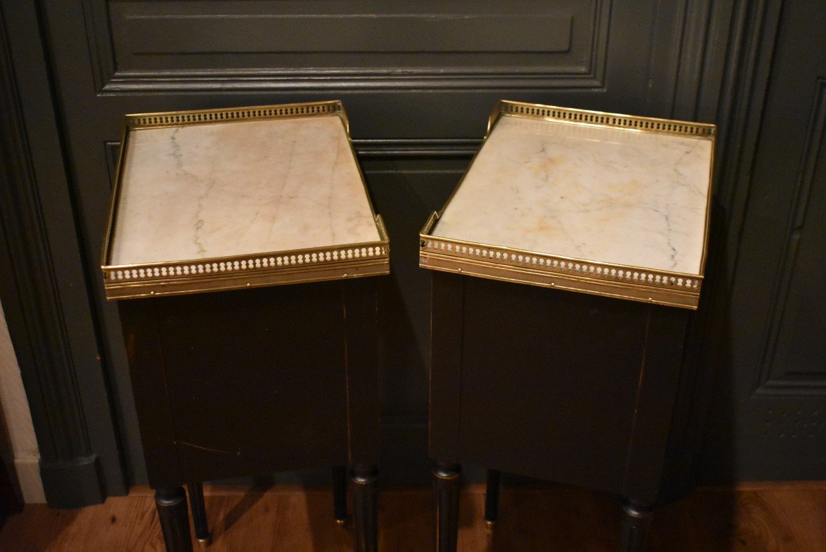 Pair Of Louis XVI Style Bedside Tables-photo-5