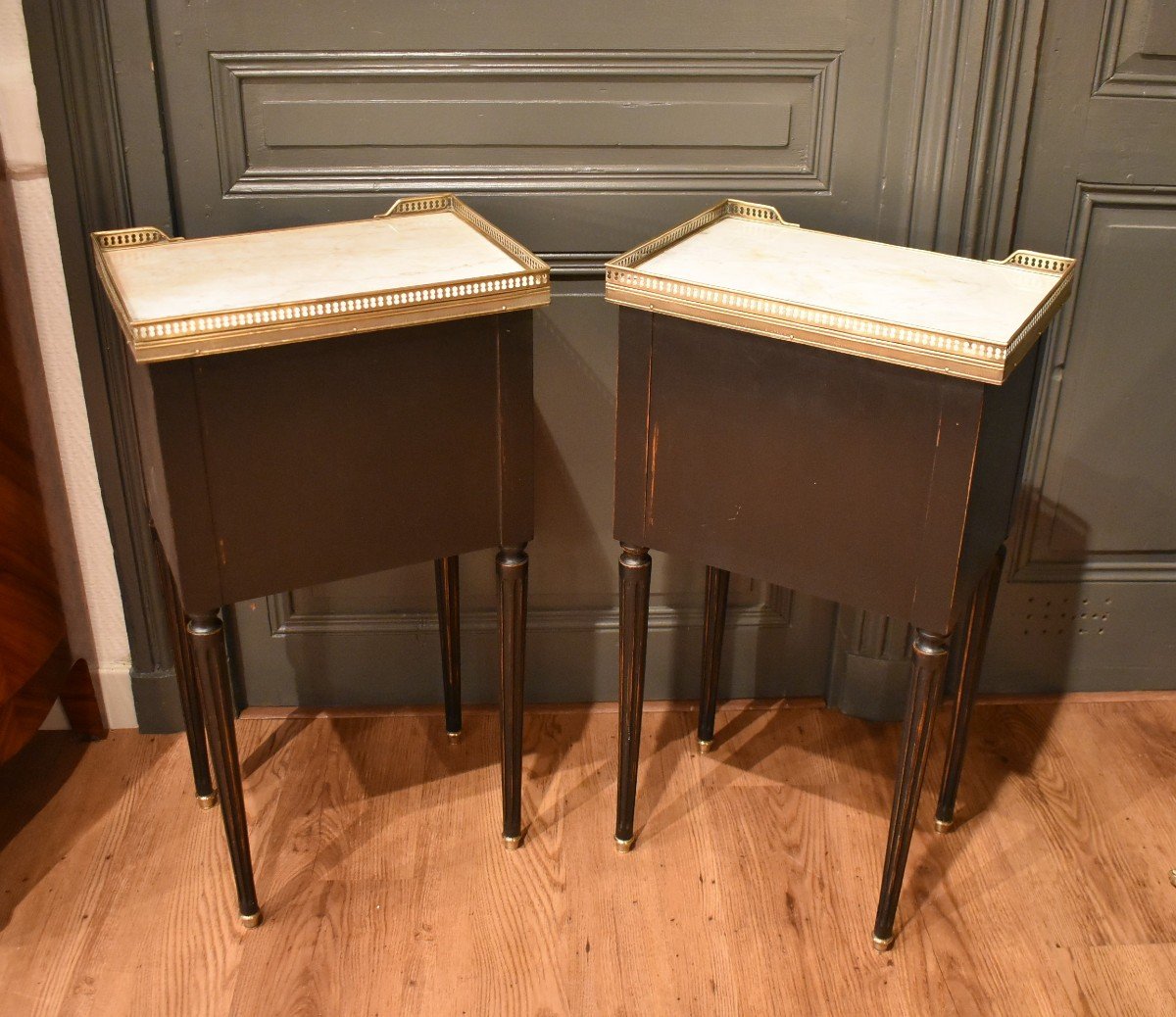 Pair Of Louis XVI Style Bedside Tables-photo-6