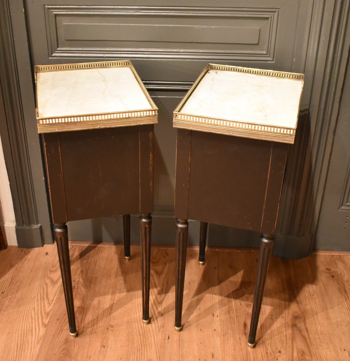 Pair Of Louis XVI Style Bedside Tables-photo-7