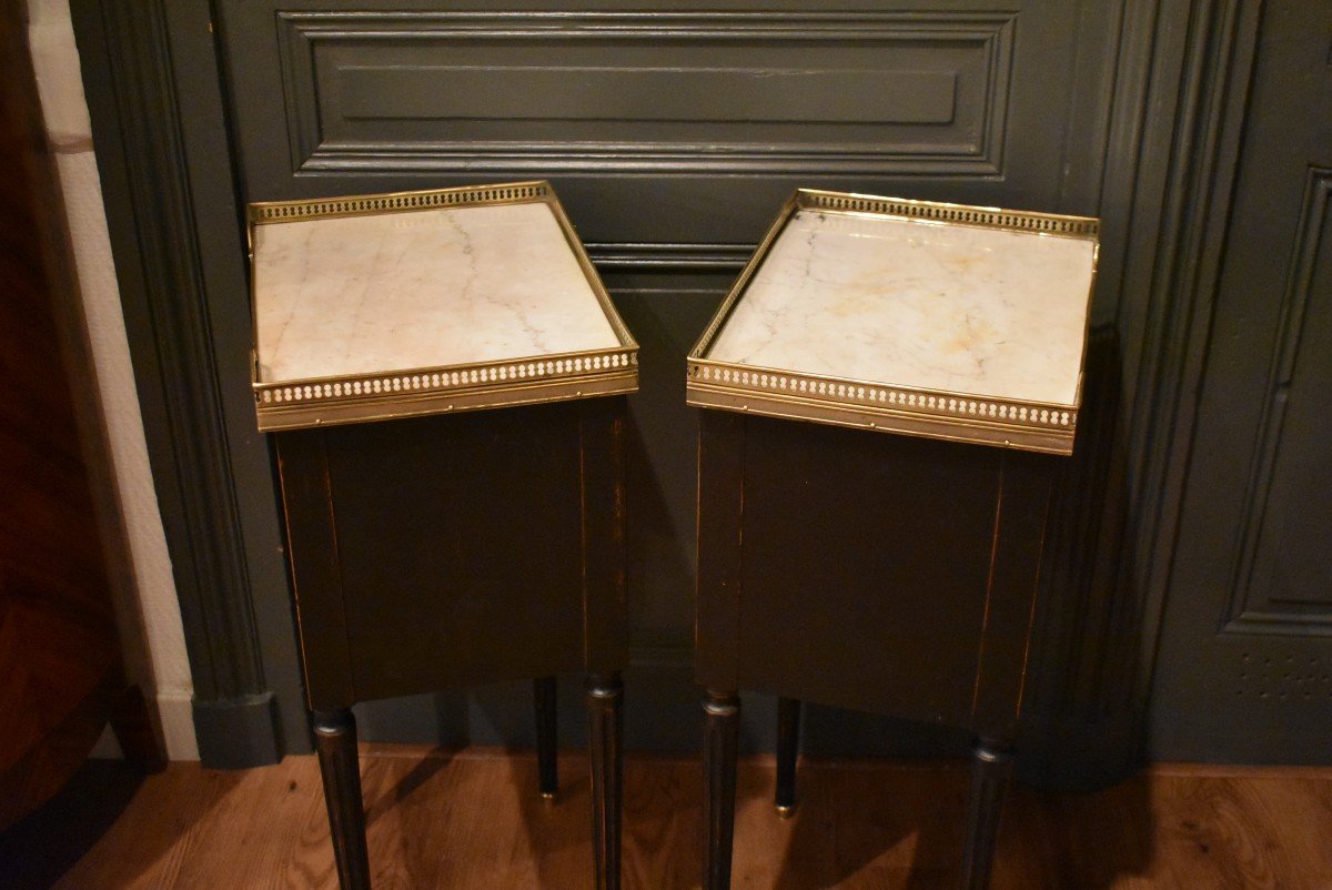 Pair Of Louis XVI Style Bedside Tables-photo-8