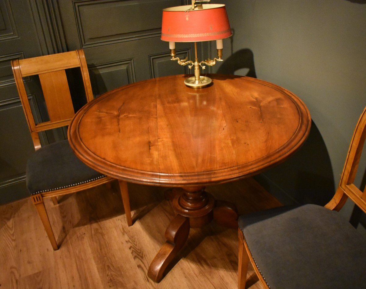 Round Walnut Side Table -photo-3