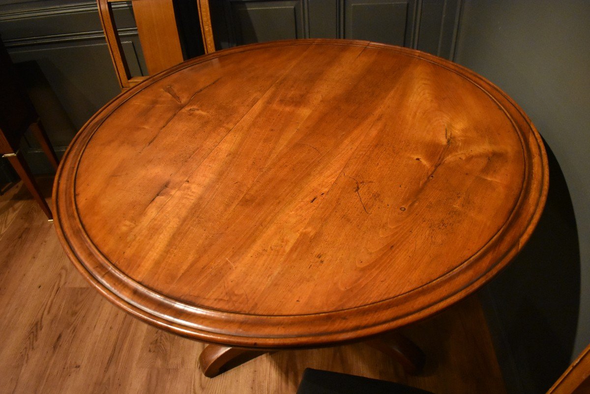 Round Walnut Side Table -photo-4