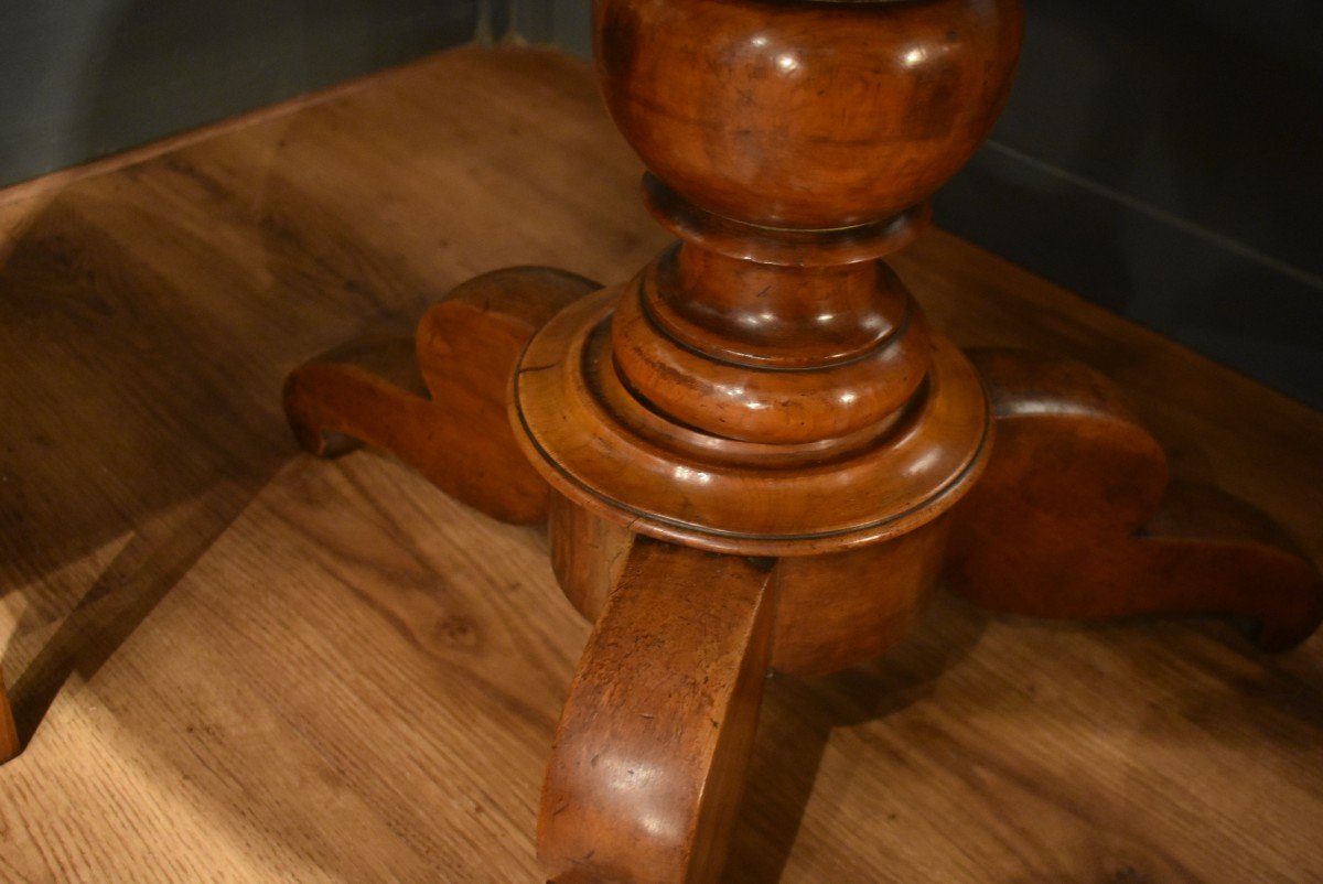 Round Walnut Side Table -photo-4