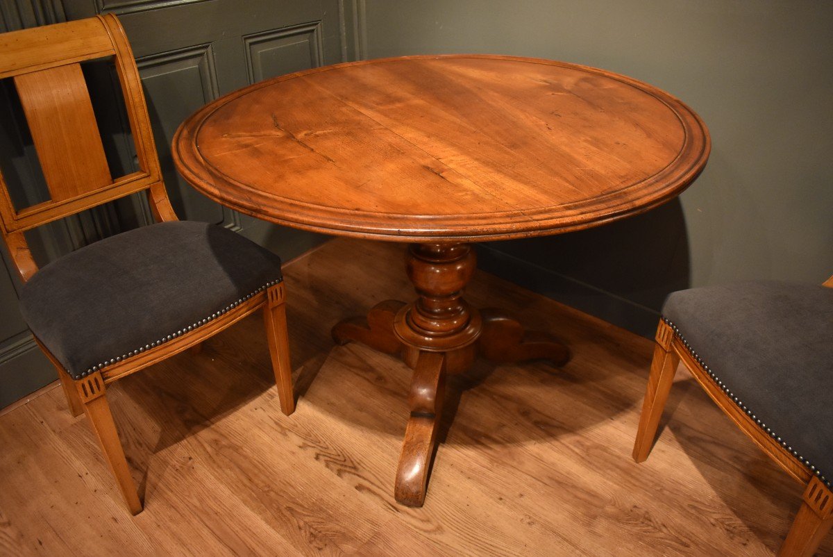 Round Walnut Side Table -photo-7