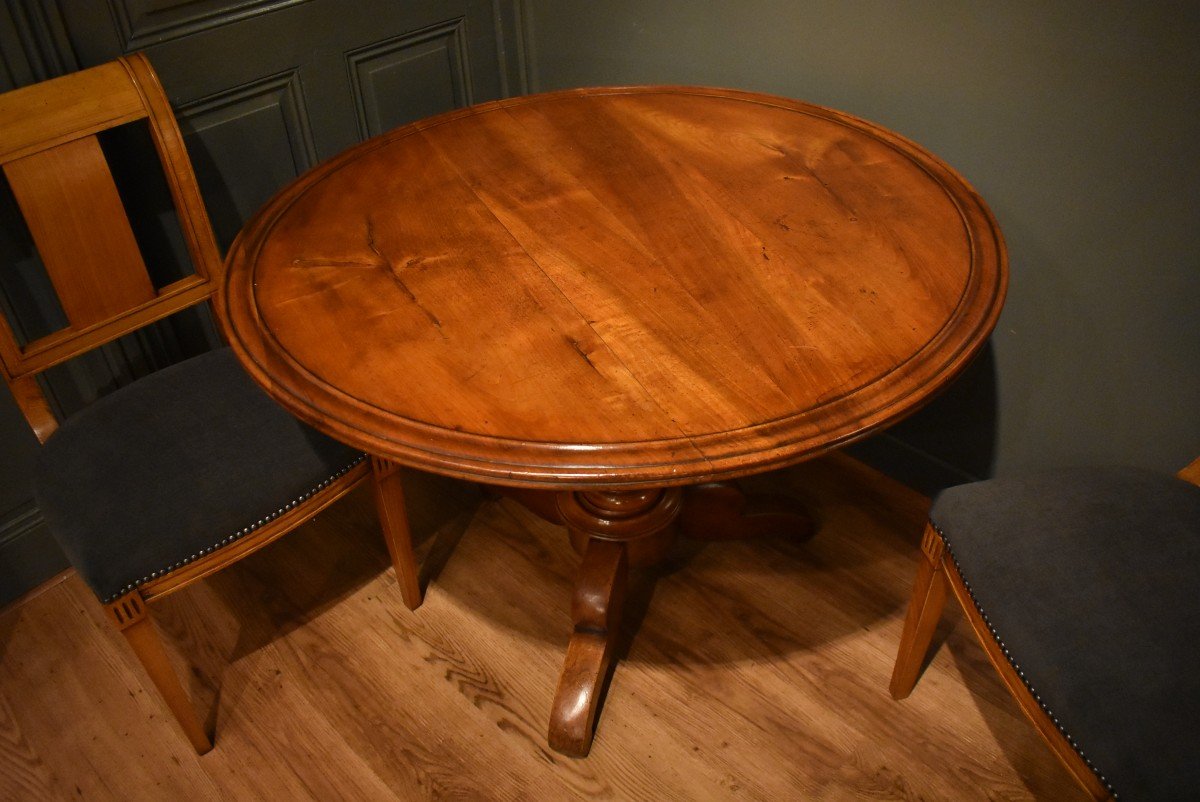 Round Walnut Side Table -photo-8