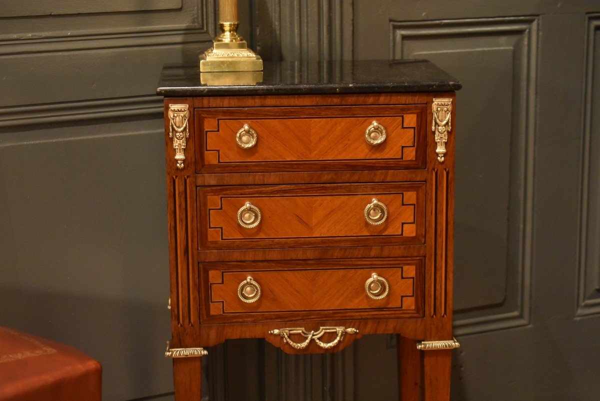 Louis XVI Style Bedside Table-photo-3