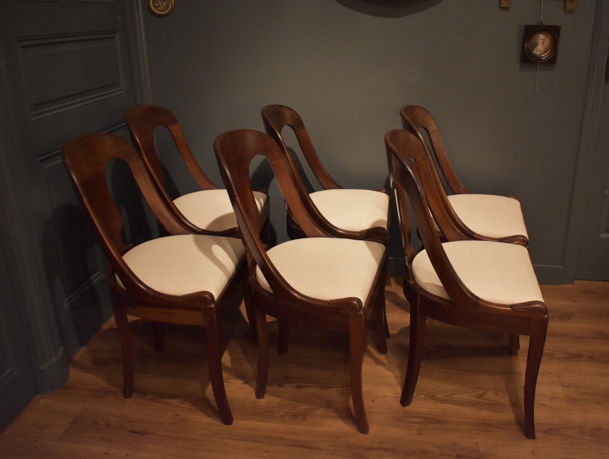 Set Of Six "gondola" Chairs-photo-4