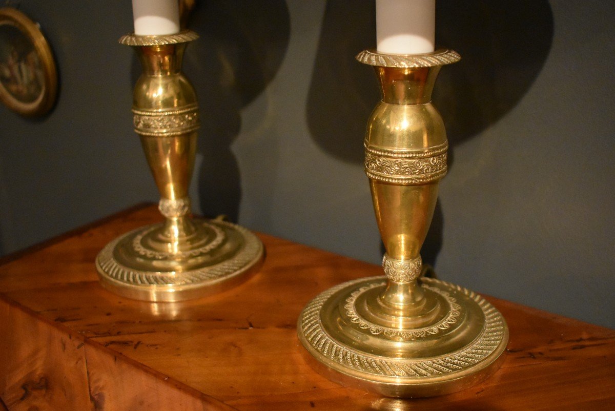 Pair Of Small Candlestick Lamps -photo-1