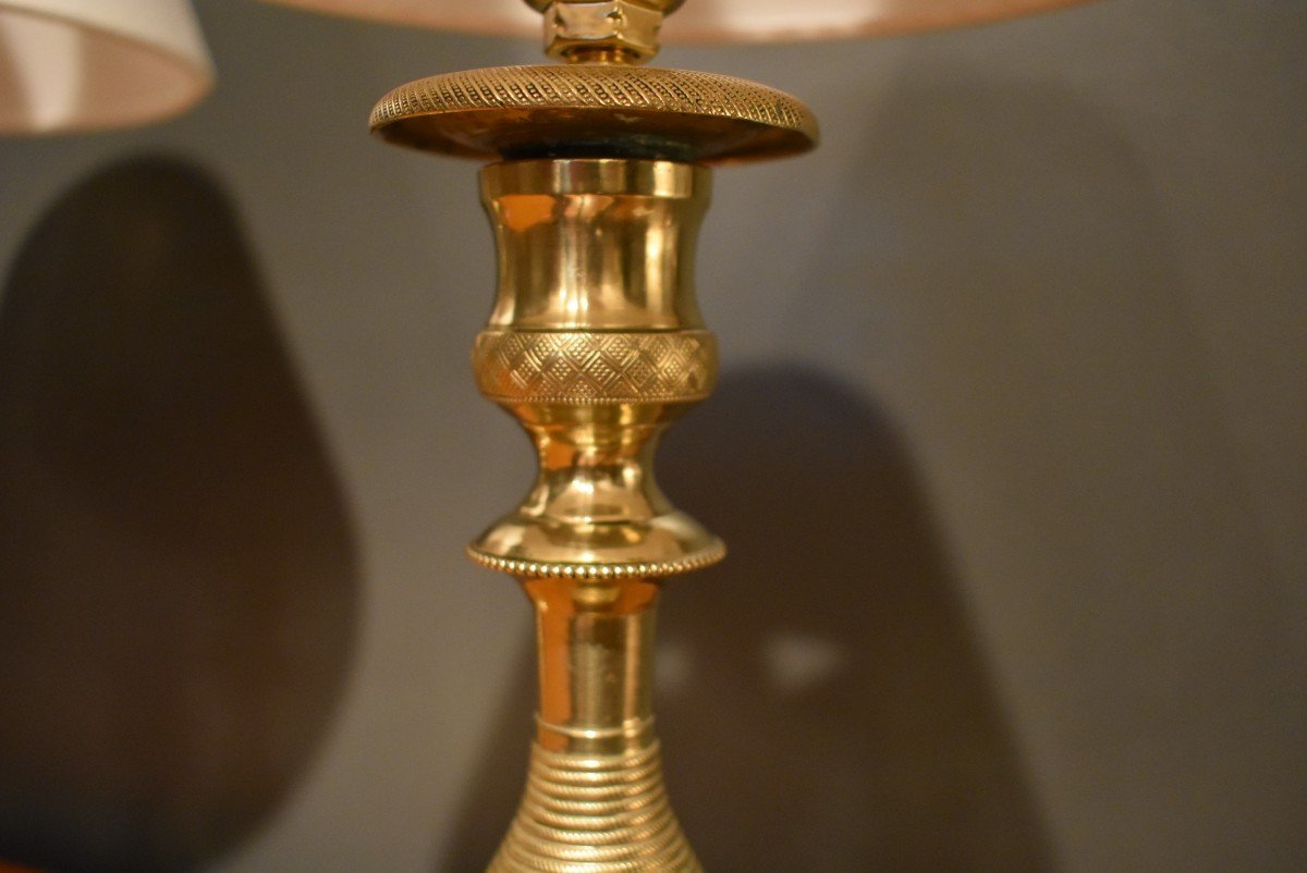 Paire De Lampes En Bronze-photo-4